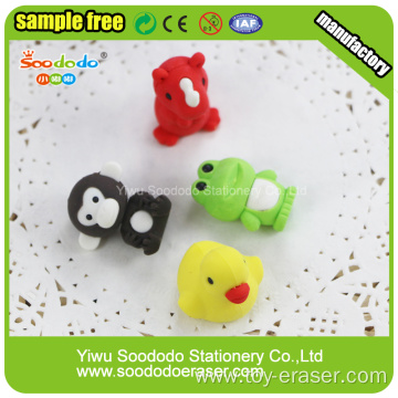 different kinds animal eraser for kids promotional gift